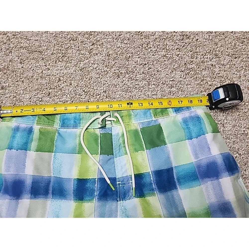 Tommy Bahama Baja Harbor Cove Blue Plaid Swimsuit Men's XXL Pockets‎ Liner Zip